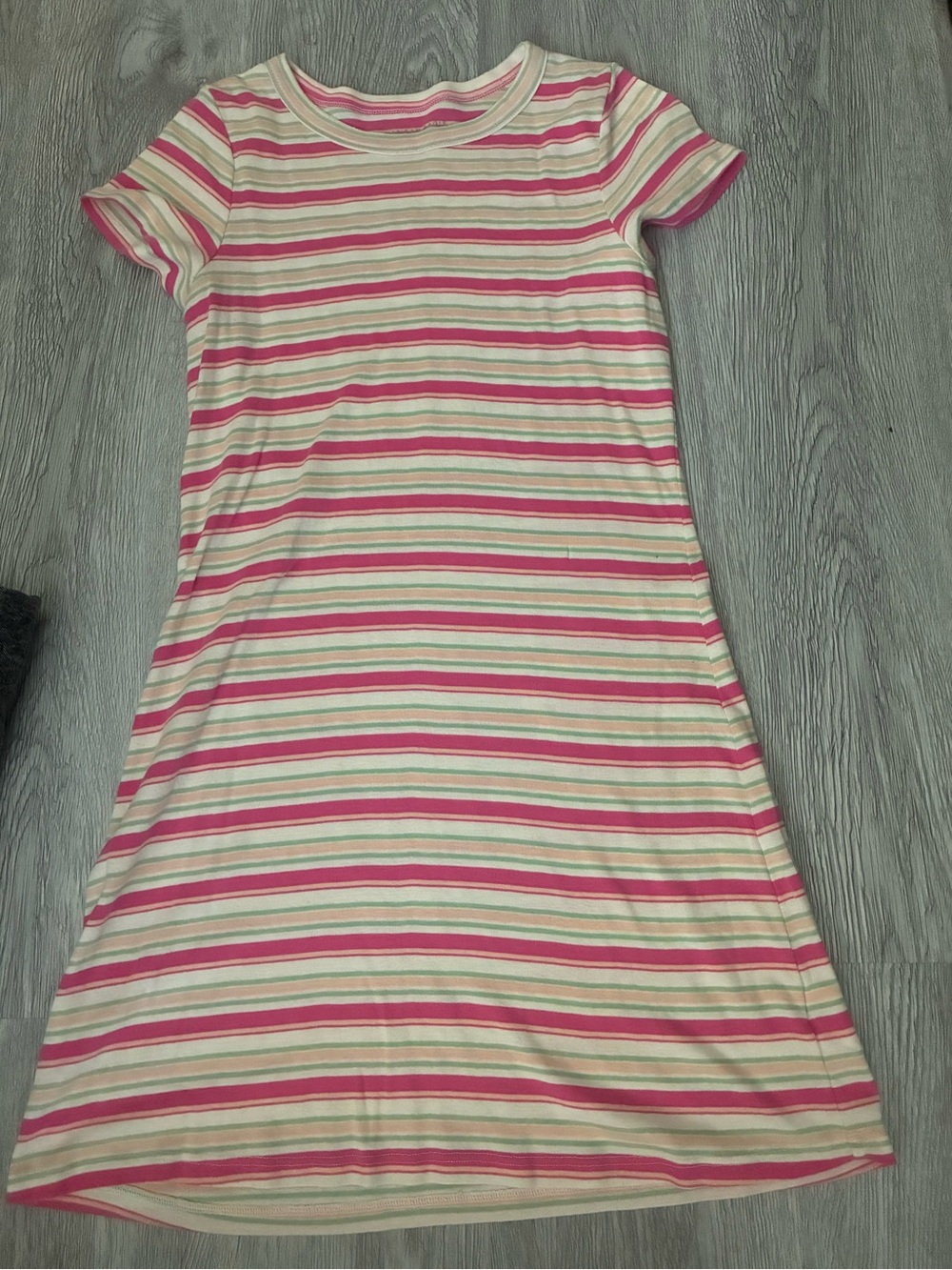American Eagle Outfitters Pink, Cream & Green Striped Tee Dress